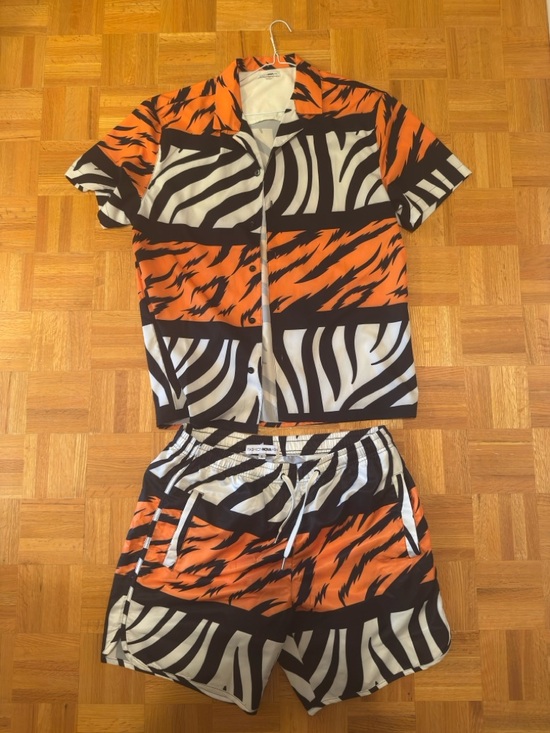 Fashion Nova Other - Fashion Nova Orange, Black & White Zebra-Tiger Print Set